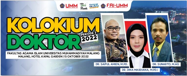 Kolokium Doktor FAI-UMM Hadirkan Tiga Ahli di Bidang Ilmu Pendidikan Agama Islam