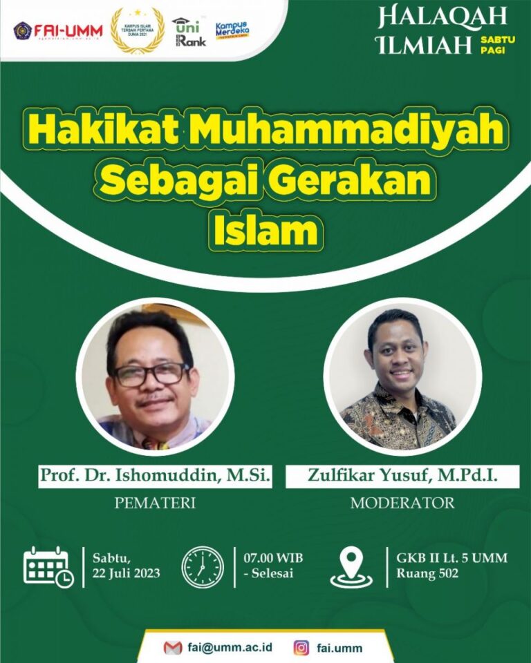 Halaqah Ilmiah Sabtu Pagi (HISP) FAI UMM: Hakikat Muhammadiyah sebagai Gerakan Islam