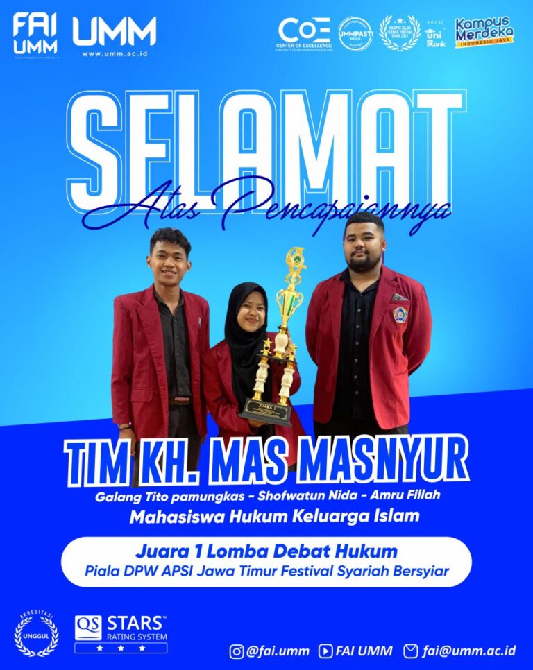 Latihan 2 Hari, Tim Debat Prodi HKI UMM Juara Satu Lomba Debat Hukum Jawa Timur