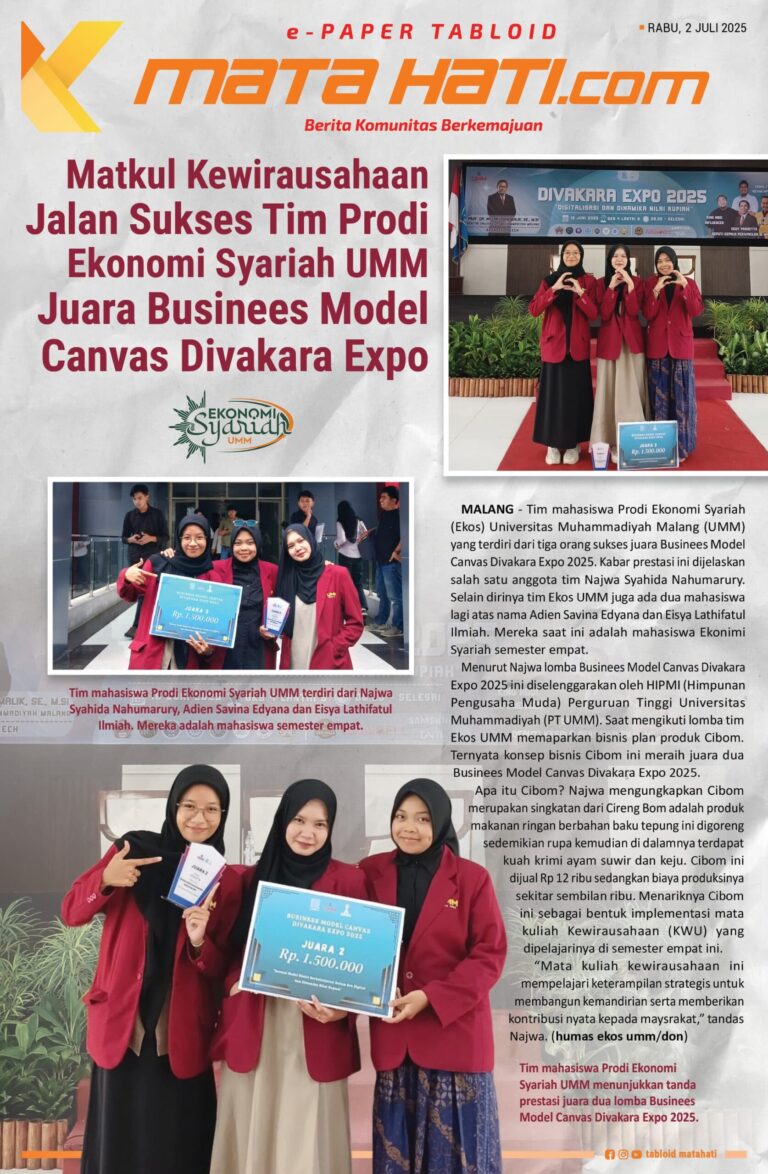 Tim Mahasiswa Ekonomi Syariah UMM Raih Juara 2 Business Model Canvas di Divakara Expo 2025 Lewat Produk Inovatif Cibom