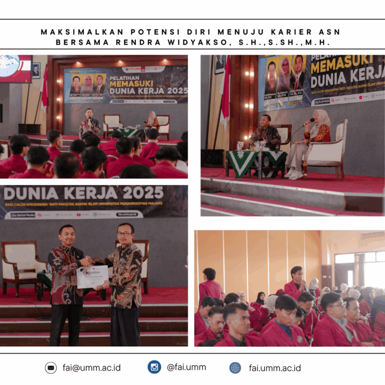 Bekali Mahasiswa dengan Potensi Diri Menuju Karir ASN, FAI UMM Undang Alumni berprofesi Hakim Yustisial