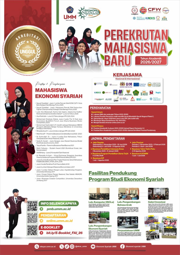 Poster Penerimaan Mahasiswa Baru Program Studi Ekonomi Syariah FAI UMM