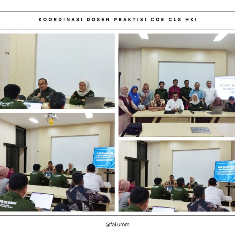 Rapat Koordinasi Perkuliahan CoE Corporate Law School HKI FAI UMM Bahas Penguatan Kompetensi Mahasiswa
