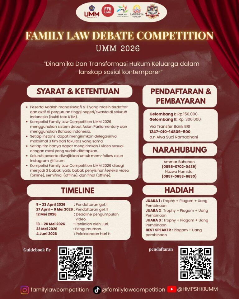 Kompetisi Debat tingkat Nasional FAMILY LAW COMPETITION UMM 2026